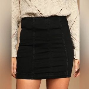 Free People Black mini skirt
